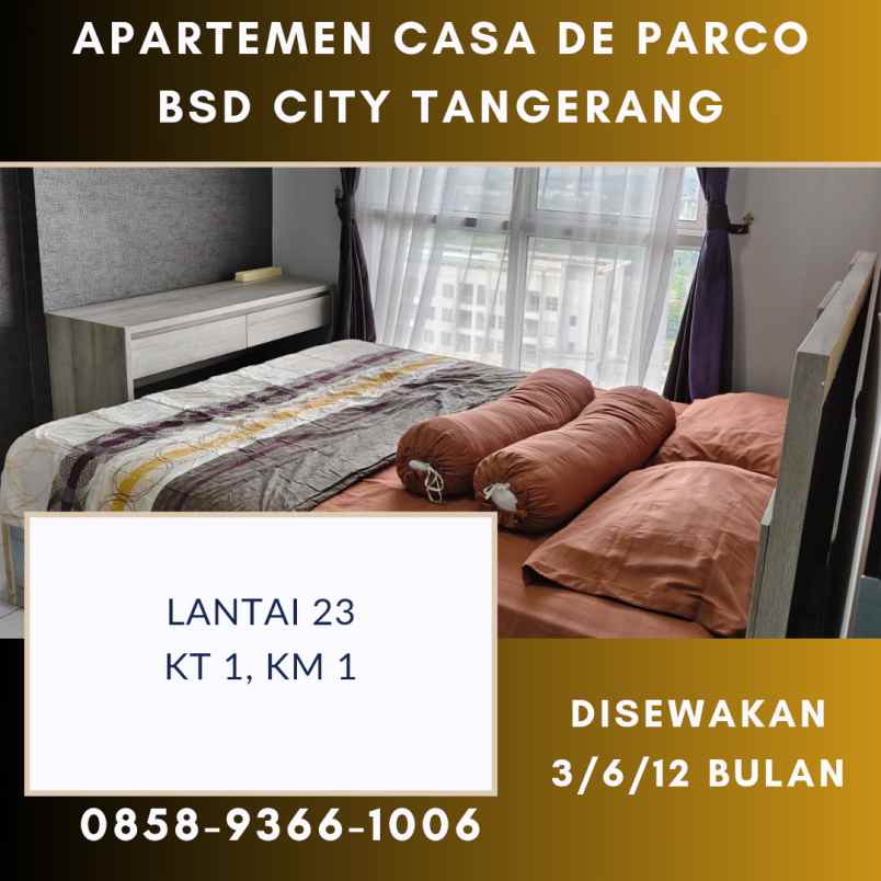 sewa apartemen di bsd city tangerang bisa 3 6 12 bulan